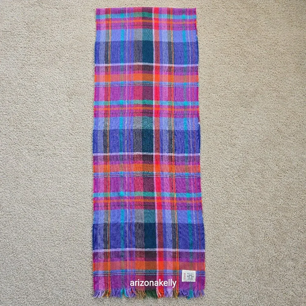 NWOT Avoca Wool Woven Colorful Plaid Scarf Ireland